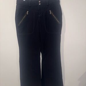 Black Flared Ski/Snow Pants with Zipper Pockets